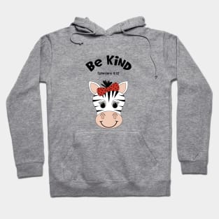 Be Kind Zebra _ Ephesians 4:37 _ Zebra Wearing A Hair Bow Hoodie